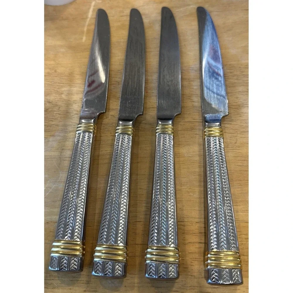 Ralph Lauren Golden Wainwright Stainless Steel Set Of 4 Dinner Knife Knives 1991